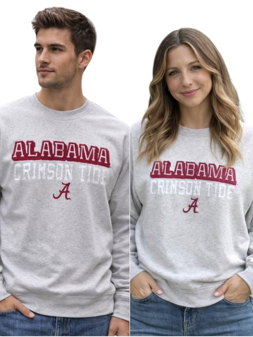University Of Alabama Crimson Tide Sweatshirt Unisex M Gray Roll Tide Champion